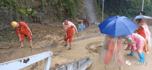 刻不容缓 环卫人冒雨清淤