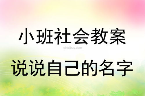 小班社会活动教案 说说自己的名字教案 附教学反思