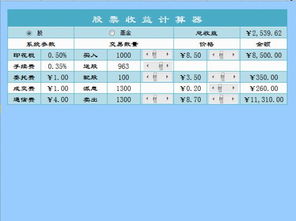 如何计算股票的收益以及费用？有计算器吗