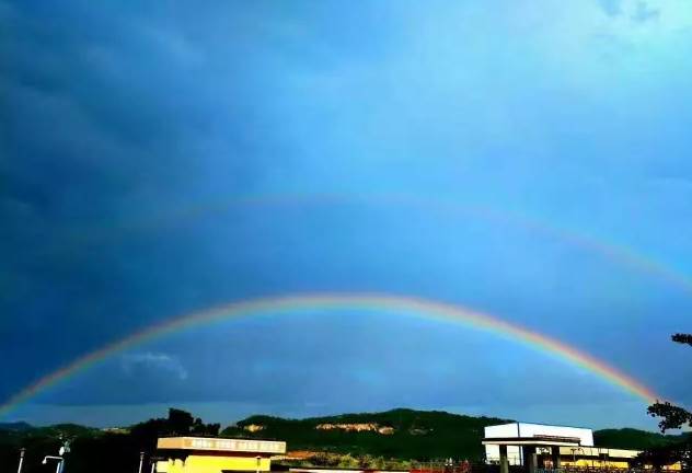 阆中古城 借代表好运的双彩虹,为即将高考的学子们送上祝福