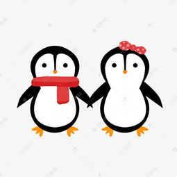 情侣企鹅手绘插画素材图片免费下载 高清psd 千库网 图片编号11635413 
