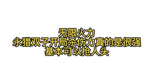 无限火力 玩双子没有错,相信我,开局真的很强,基本可以抢人头 