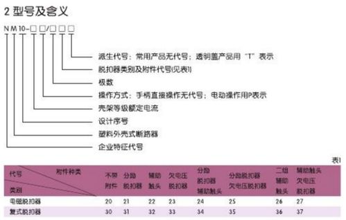 空开nm10 250 330字母代表什么意思 