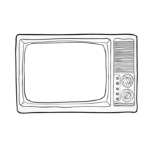 手绘老式电视机矢量素材 米粒分享网 Mi6fx Com