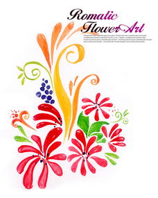 烟花花朵插画 创意水彩烟花花朵插画图片PSD素材下载 素材之家 