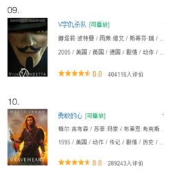 豆瓣动作片TOP10排行,第一位实质名归