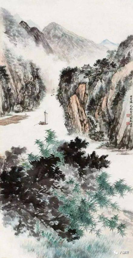 八雅轩丨 北派著名画家,他的山水画确实美丽