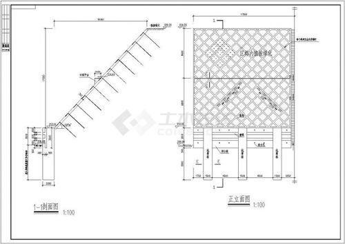 某地抗滑桩与格构组合护坡设计施工图