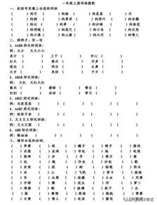 一年级上册语文 词语搭配 期末专项复习,附答案,收藏好