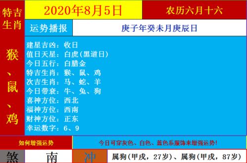 2020年8月5日十二生肖运势