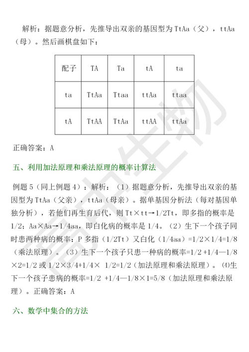 大题详解 遗传概率计算方法