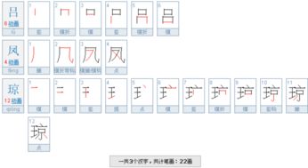 吕凤琼的名字笔画有几种写法 