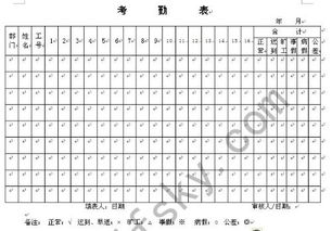 考勤表一张记录16天的 