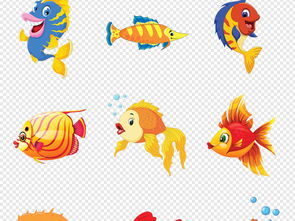 50款卡通海洋动物彩色热带鱼png素材图片 模板下载 14.00MB 动物大全 自然 