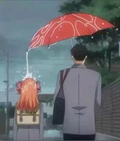 动漫图片,男生为女生撑伞的,有没有谁有啊,感谢感谢 