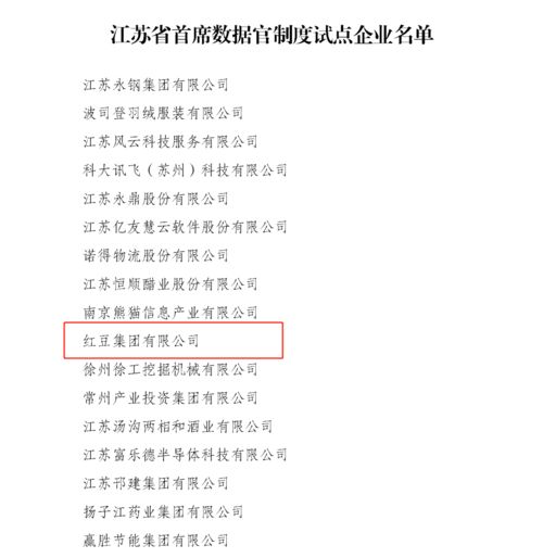 名单公示 江苏省首席数据官制度试点企业 第二批 数据管理能力成熟度评估模型 评估单位遴选结果公示