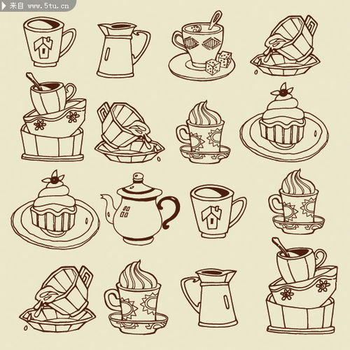 饮料矢量图 咖啡杯插画