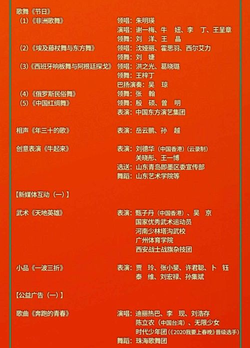 1,2021北京卫视春节联欢晚会节目单:开场歌舞《万事如意》 演唱