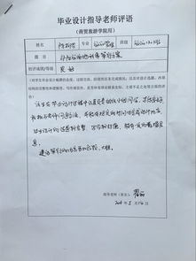 毕业论文指导情况表教师评语