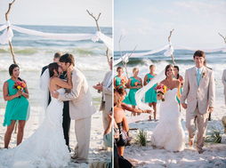 婚礼欣赏 甜蜜简单的海边沙滩婚礼 