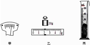 小军用天平和量筒测量小石块的密度.他这样实验的原理是 ,他在调节天平时,如图甲所示.为使天平横 
