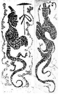 伏羲女娲交尾图,隐藏天干合化五运DNA双螺旋模式图的奥秘 