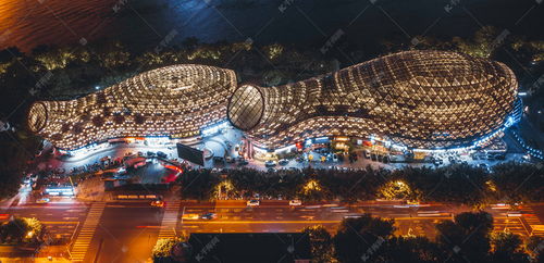 城市傍晚广西柳州双鱼汇夜景空中无人机摄影图配图高清摄影大图 千库网 