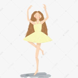 舞蹈跳舞女孩插画卡通素材图片免费下载 千库网 
