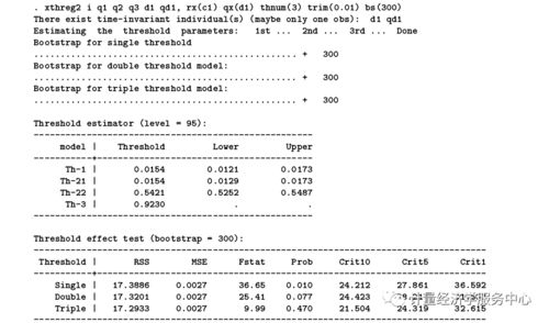 时间固定效应和个体固定效应的选择 Stata 非平衡面板固定效应门限回归模型 xthreg2 ...