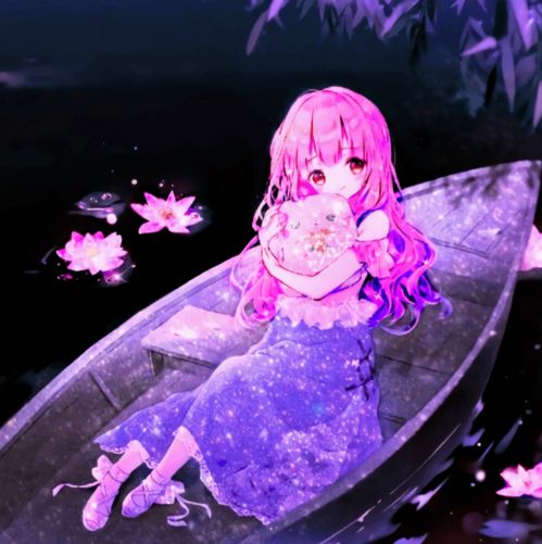 紫色系列动漫女生 