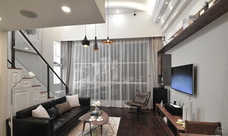 二居室现代简约风格130平米现代客厅装修效果图 