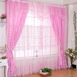 家居粉色窗帘图 
