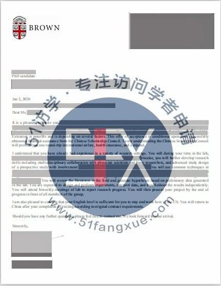 恭喜C医生获得美国顶级名校布朗大学访问学者邀请函