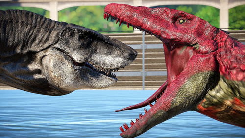 巨齿鲨变异龙 VS 沧龙 暴龙 棘龙 侏罗纪世界 进化 