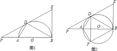 如图,AB是圆O的直径,O为圆心,AD BD是半圆的弦,且 PDA PBD.延长PD交圆的切线BE于点E 1 判断直 