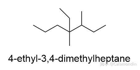 用 有机化合物命名原则2017 的取代基顺序由其英文名称首字母决定,4 乙基 3,4 二甲基庚烷对么 