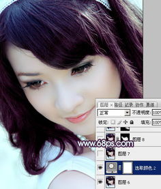 Photoshop调出紫色头发的提亮美白肌肤教程