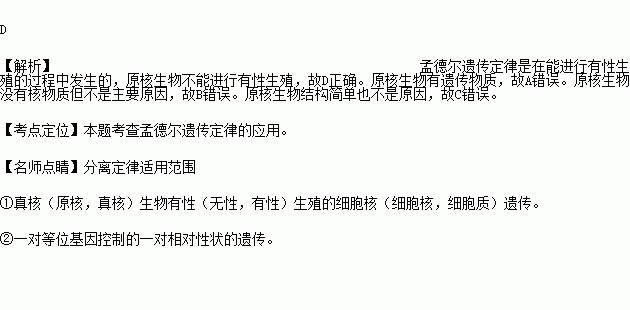 为什么孟德尔遗传定律不适合原核生物