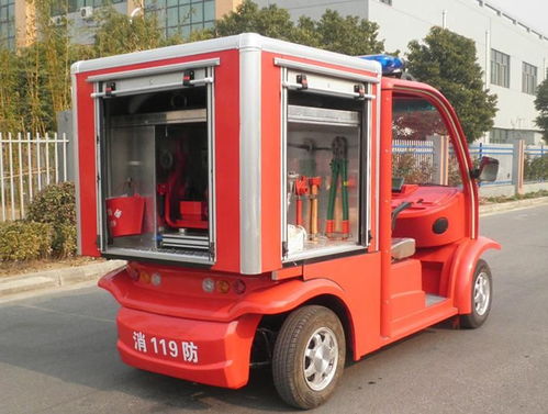 微型电动消防车,2座1吨水箱消防车,带门消防车