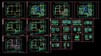 CAD施工图平面图立面图室内家装设计设计图免费下载 dwg格式 编号16484322 千图网 