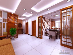中式现代客厅装修效果图 天平苑装修效果图 黄立新作品 