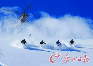 直升机滑雪 嗖一声到雪山