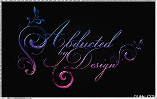 PS设计制作闪亮的渐变色花纹艺术字体