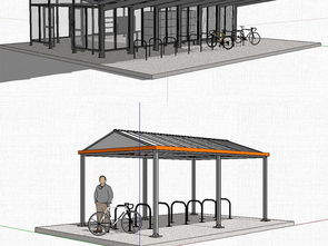 自行车雨棚SU模型设计图下载 图片31.96MB 其他库 SU模型 