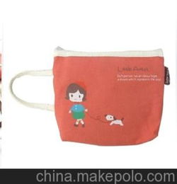 韩国款可爱小女生大容量帆布笔袋 多功能手拎包 钱包 收纳包