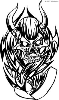 怪物骷髅0052 怪物骷髅图 欧美花纹元素图库 
