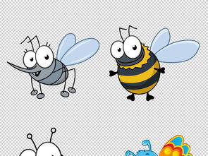 卡通可爱昆虫小动物图集插画PNG素材图片