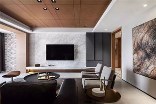 装修设计 把木质感与大理石结合起来,打造时尚的电视背景墙