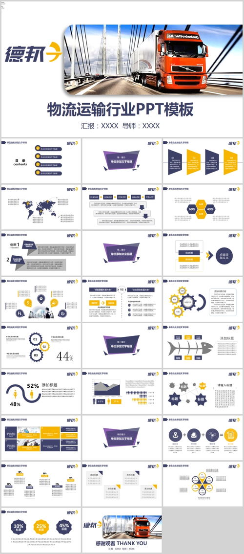 德邦快递物流运输行业商务汇报总结PPT模板下载–演界网 