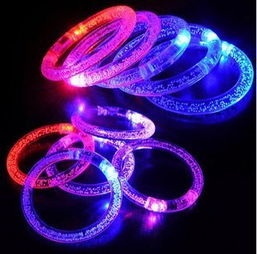亚克力闪光手镯 荧光棒电子LED发光手镯发光饰品,闪光发光手环 